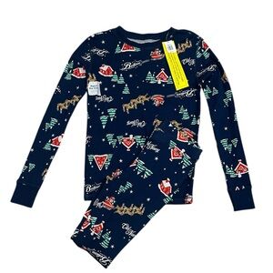 Old Navy Reindeer & Sleigh Rides Matching PJ Pajama Set Neutral NEW Snug Fit XL